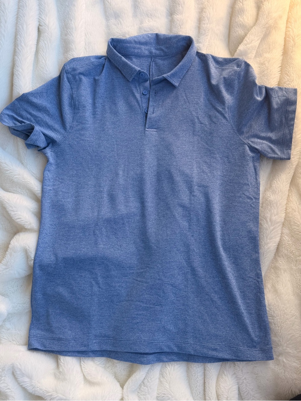 lululemon athletica Heathered Blue Polo - Short Sleeve
